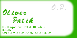 oliver patik business card